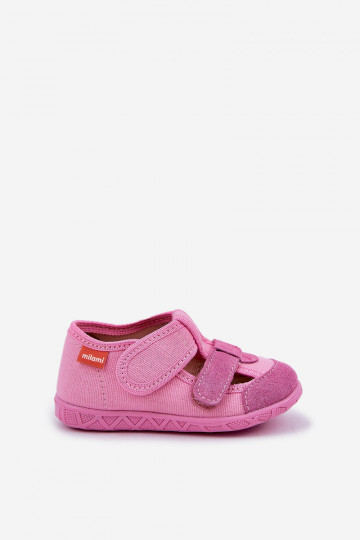 Slippers Milami Kinderen met klittenband in roze Reathiana 2