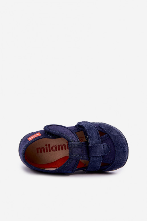 Chaussons Milami Puéril avec attaches adhésives bleu foncé Reathiana