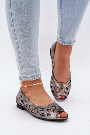 OpengeInerkte ballerinas Z Odkrytymi Palcami zilvere kleur Calgis
