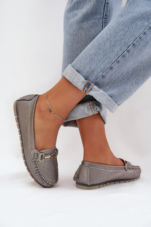 avec éclat isocèle Mocassins Fabriqué en cuir naturel D&A LR51-546 couleur argent avec éclat isocèle Mocassins Fabriqué en cuir naturel D&A LR51-546 couleur argent