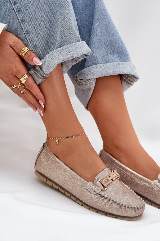 avec éclat isocèle Mocassins Fabriqué en cuir naturel D&A LR51-546 couleur dorée avec éclat isocèle Mocassins Fabriqué en cuir naturel D&A LR51-546 couleur dorée