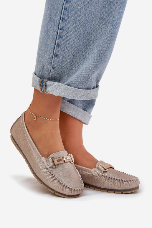 avec éclat isocèle Mocassins Fabriqué en cuir naturel D&A LR51-546 couleur dorée avec éclat isocèle Mocassins Fabriqué en cuir naturel D&A LR51-546 couleur dorée