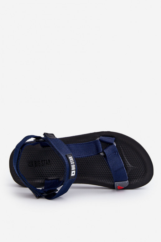 Het heeftnnen sandalen met zelfklevende bevestigingsmiddelen Big Star DD174718 donkerblauIn