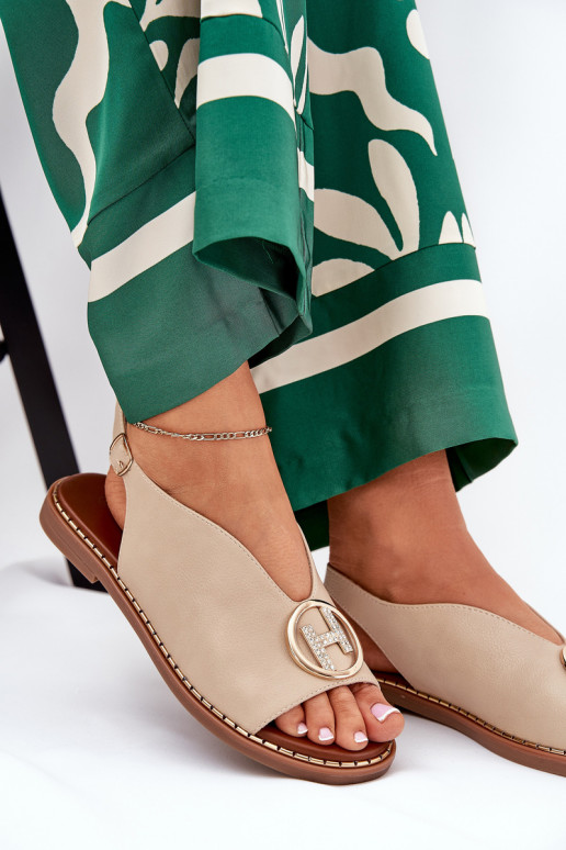 gelijk aan Elegante stijl sandalen met ornamenten beige Iseliria gelijk aan Elegante stijl sandalen met ornamenten beige Iseliria