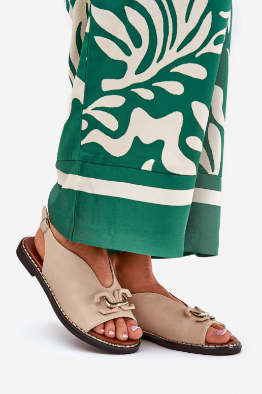 des sandales avec des talons larges avec des ornements en cuir écologique beige Tillireta des sandales avec des talons larges avec des ornements en cuir écologique beige Tillireta