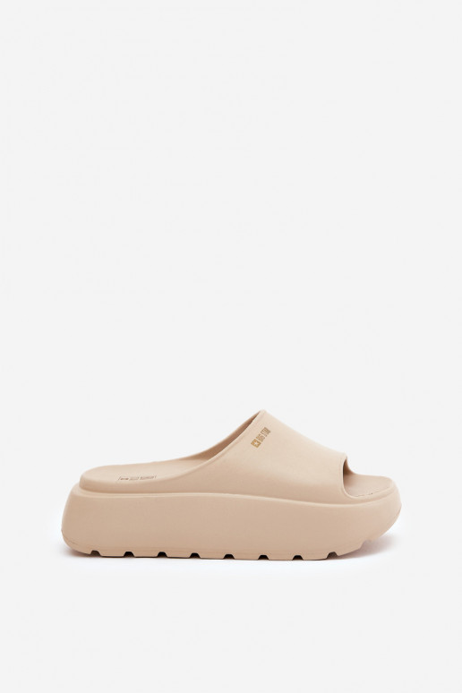 Leichte Hausschuhe Damenhausschuhe mit einer Plattform Big Star RR274A569 Beige Leichte Hausschuhe Damenhausschuhe mit einer Plattform Big Star RR274A569 Beige