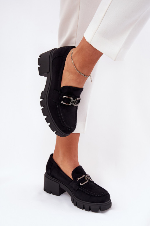 en daim écologiqueoÀe chaussures Féminin avec des ornements Vinceza 39921 couleur noire