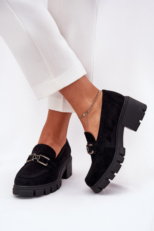 en daim écologiqueoÀe chaussures Féminin avec des ornements Vinceza 39921 couleur noire