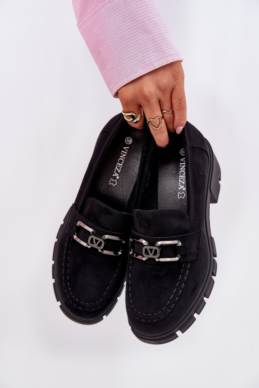 en daim écologiqueoÀe chaussures Féminin avec des ornements Vinceza 39921 couleur noire