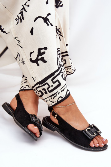 Platte sandalen met ornamenten van eco-suèdeoIne zInart Lilria