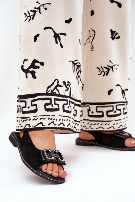 Platte sandalen met ornamenten van eco-suèdeoIne zInart Lilria