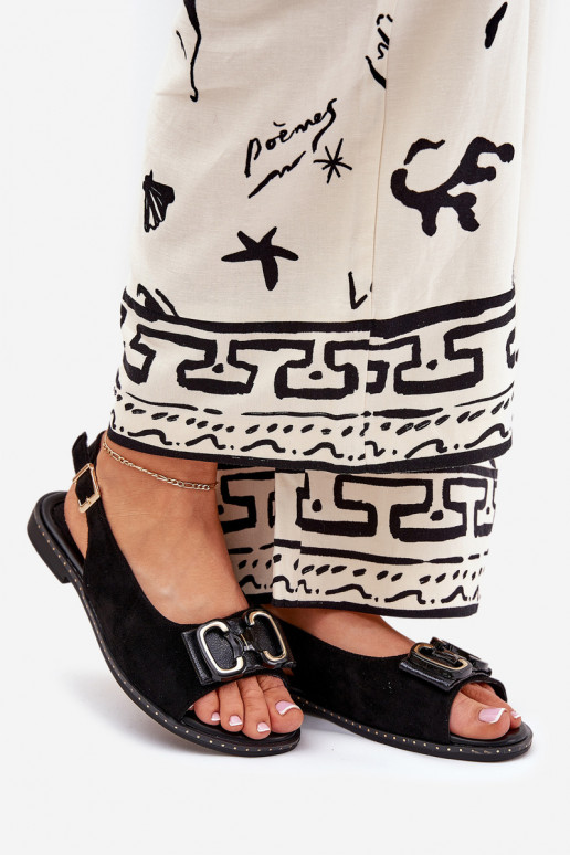 Platte sandalen met ornamenten van eco-suèdeoIne zInart Lilria