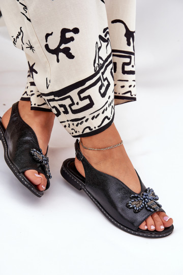 met glans Dames sandalen met ornamenten gelijk aan zInart Russona