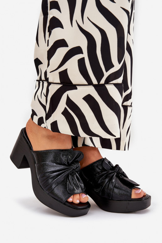 Damespantoffels met hakken van ecoleer zInart Kikilla Damespantoffels met hakken van ecoleer zInart Kikilla