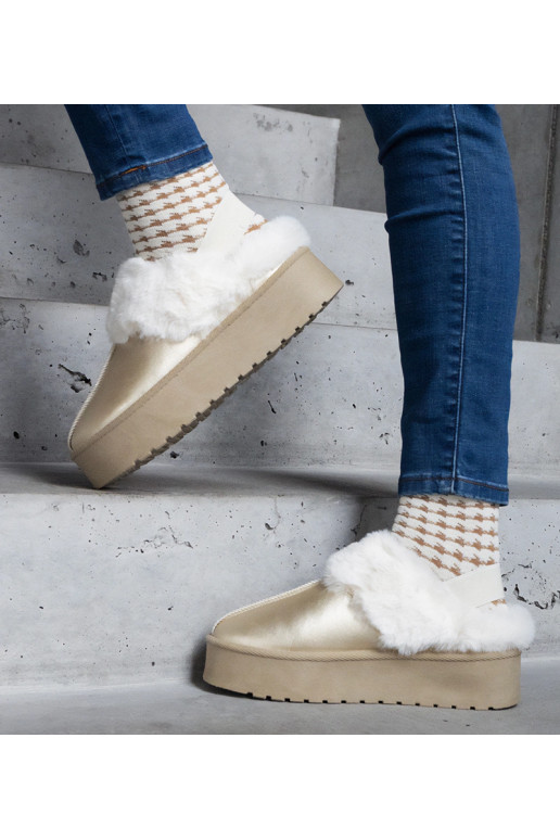 Gouden slippers met platform,...