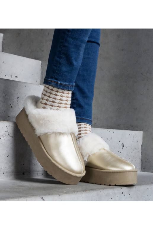 Gouden slippers met platform,...