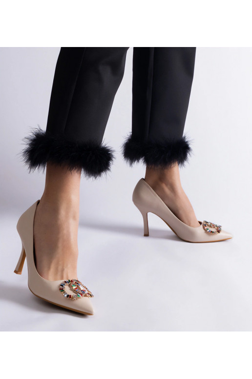 Beige High Heels mit bunten Zirkonia... Beige High Heels mit bunten Zirkonia...
