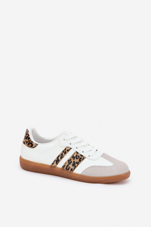 Niedrig Sneakers Stilvollllschuhe Feminin aus Öko-Leder mit Leopardenfellmuster Zueiße Farbe Nonalorin Niedrig Sneakers Stilvollllschuhe Feminin aus Öko-Leder mit Leopardenfellmuster Zueiße Farbe Nonalorin