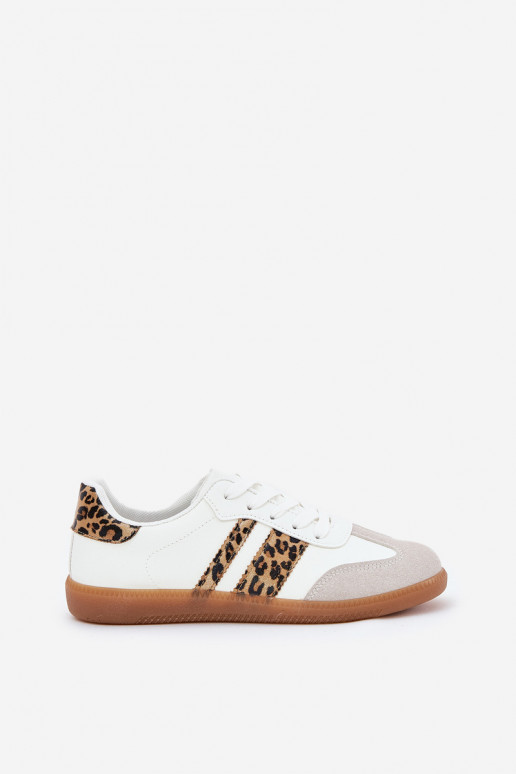 Niedrig Sneakers Stilvollllschuhe Feminin aus Öko-Leder mit Leopardenfellmuster Zueiße Farbe Nonalorin Niedrig Sneakers Stilvollllschuhe Feminin aus Öko-Leder mit Leopardenfellmuster Zueiße Farbe Nonalorin