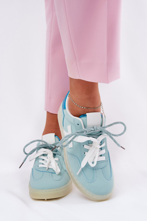 Niedrig Turnschuhe Feminin mit Leopardenfellmuster Mintfarbe Zelevelis