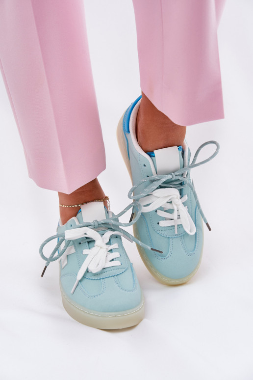 Laag sportschoenen Dames met luipaardbontpatronen mint kleuren Zelevelis Laag sportschoenen Dames met luipaardbontpatronen mint kleuren Zelevelis