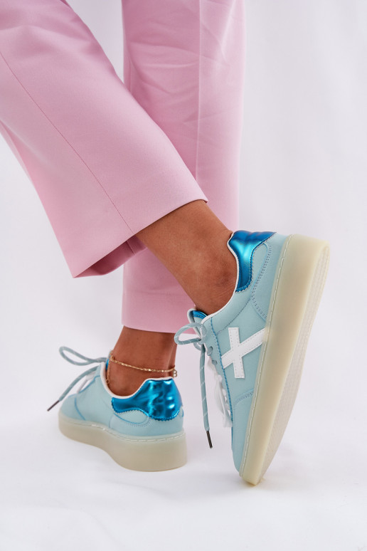 Niedrig Turnschuhe Feminin mit Leopardenfellmuster Mintfarbe Zelevelis