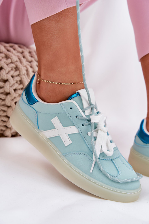 Niedrig Turnschuhe Feminin mit Leopardenfellmuster Mintfarbe Zelevelis