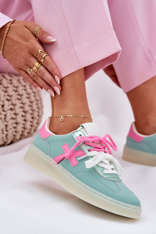 Faible baskets Féminin avec des motifs en fourrure de léopard menthe -couleur rose Zelevelis Faible baskets Féminin avec des motifs en fourrure de léopard menthe -couleur rose Zelevelis