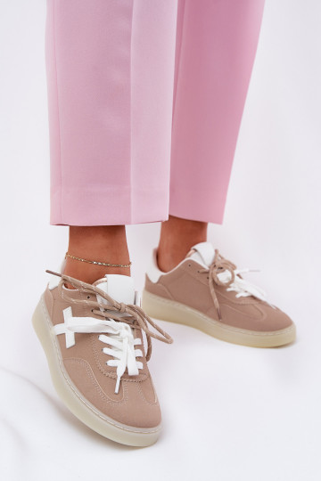 Stylische sneakers dames met platform in roze kleur Silavia