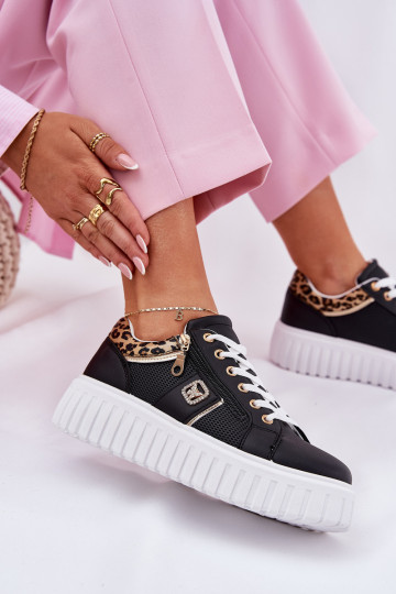 sportschoenen Dames met platform van ecoleer met luipaardbontpatronen zInart Velionna