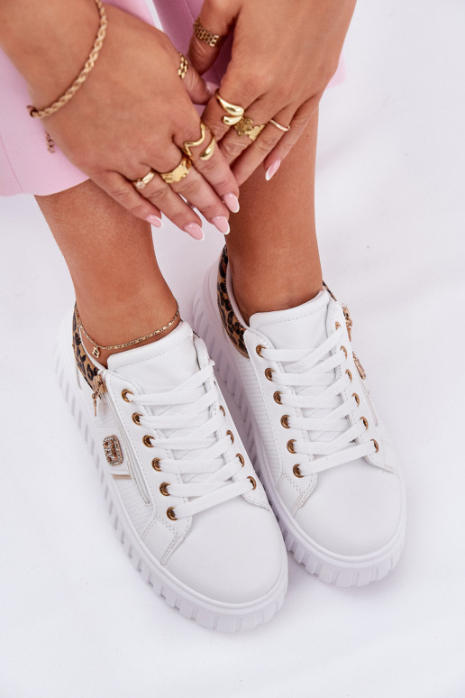 sportschoenen Dames met platform van ecoleer met luipaardbontpatronen Initte kleur Velionna sportschoenen Dames met platform van ecoleer met luipaardbontpatronen Initte kleur Velionna