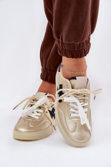 Laag sportschoenen Dames gouden kleur Zelevelis 2