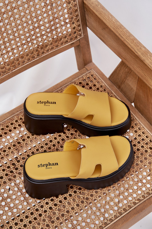 Pantoufles pour femmes avec une plateforme I Il fautssif Obcasie couleur jaune Rizana Pantoufles pour femmes avec une plateforme I Il fautssif Obcasie couleur jaune Rizana