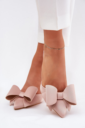 chaussures à talons hauts Z Odkrytymi Piętami I Kokardką beige Eklevia 2