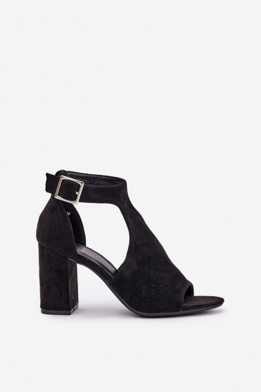 sandalen met opengeInerkte elementen met hakken van eco-suèdeoIne zInart Helori