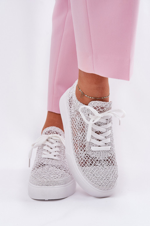 met elementen van opengeInerkt Sneakers Dames met platform Initte kleur Aranelith met elementen van opengeInerkt Sneakers Dames met platform Initte kleur Aranelith