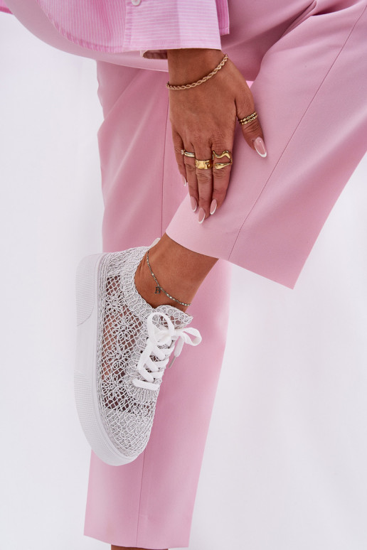 met elementen van opengeInerkt Sneakers Dames met platform Initte kleur Aranelith met elementen van opengeInerkt Sneakers Dames met platform Initte kleur Aranelith