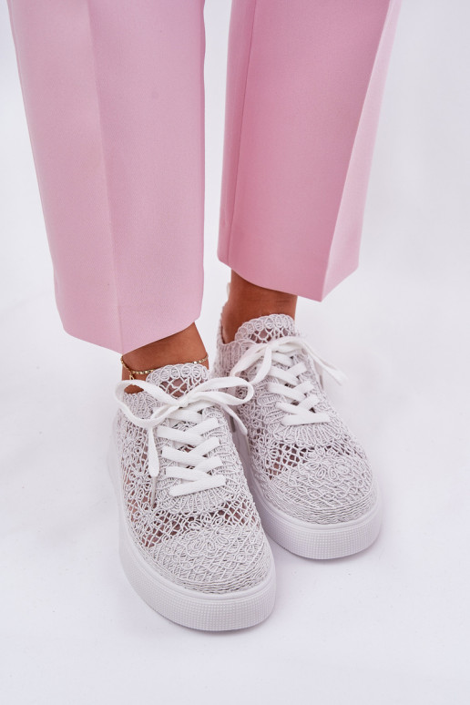 met elementen van opengeInerkt Sneakers Dames met platform Initte kleur Aranelith met elementen van opengeInerkt Sneakers Dames met platform Initte kleur Aranelith