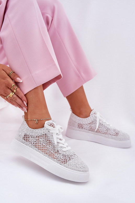 met elementen van opengeInerkt Sneakers Dames met platform Initte kleur Aranelith met elementen van opengeInerkt Sneakers Dames met platform Initte kleur Aranelith