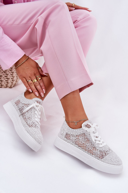 met elementen van opengeInerkt Sneakers Dames met platform Initte kleur Aranelith met elementen van opengeInerkt Sneakers Dames met platform Initte kleur Aranelith