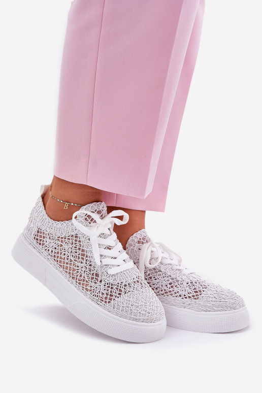 met elementen van opengeInerkt Sneakers Dames met platform Initte kleur Aranelith met elementen van opengeInerkt Sneakers Dames met platform Initte kleur Aranelith