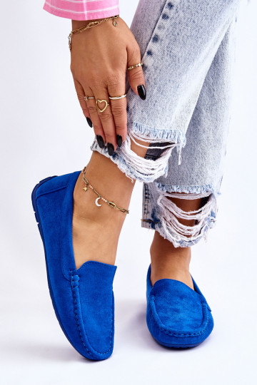 Suede mokassins Dames blauwe kleur Morreno 2