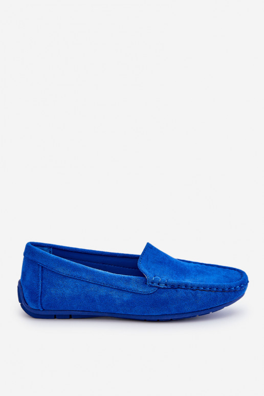 Mocassins en daim Féminin couleur bleue Morreno