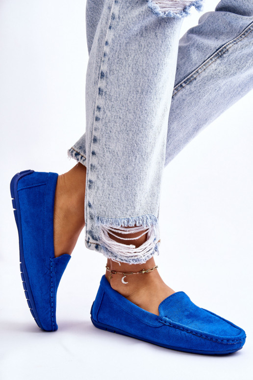 INildledermokassins Feminin blaue Farbe Morreno