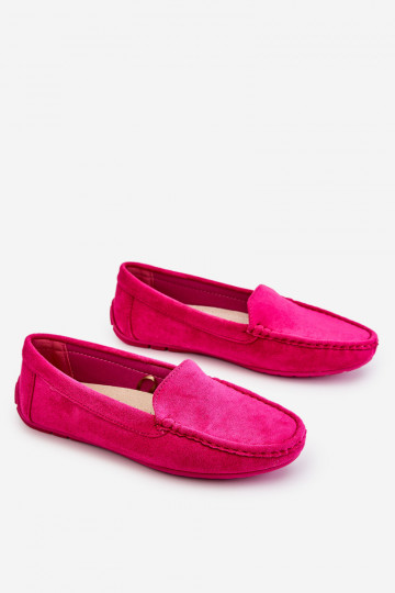 Wildledermokassins Damen in rosa Farbe Morreno