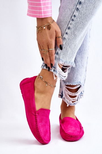 Wildledermokassins Damen in rosa Farbe Morreno 2