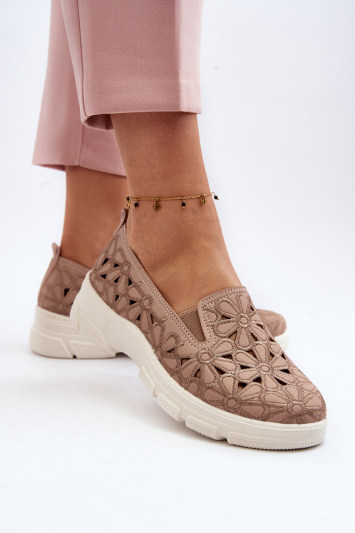 mit durchbrochenen Elementen Schuhe Feminin pinke Farbe Emilei