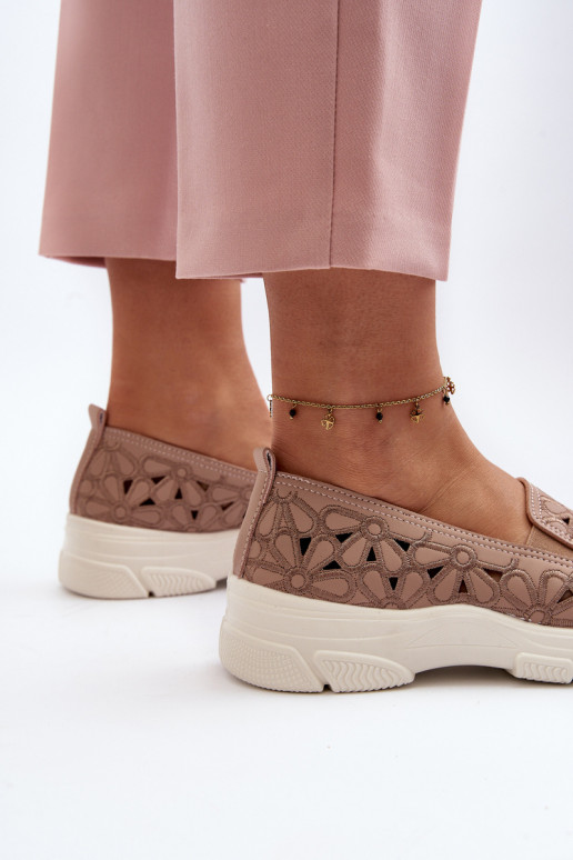 met elementen van opengeInerkt schoenen Dames roze Emilei