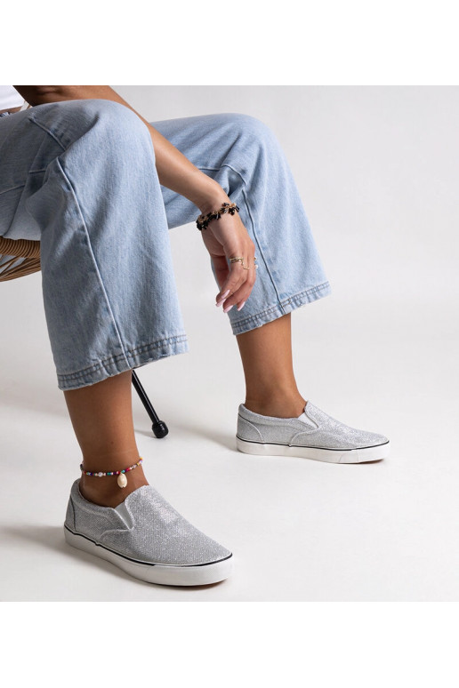 Silberne glänzende Sneakers Lublubah Silberne glänzende Sneakers Lublubah