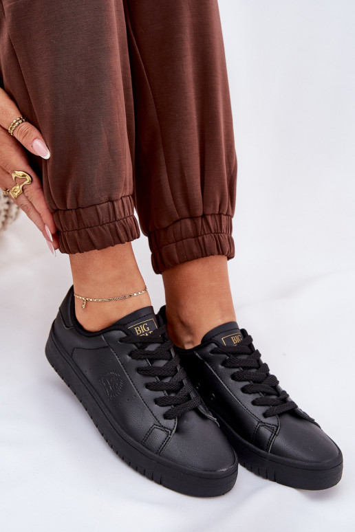 Niedrig Freizeitschuhe aus Öko-Leder Big Star NN274576 schZuarze Farbe Niedrig Freizeitschuhe aus Öko-Leder Big Star NN274576 schZuarze Farbe